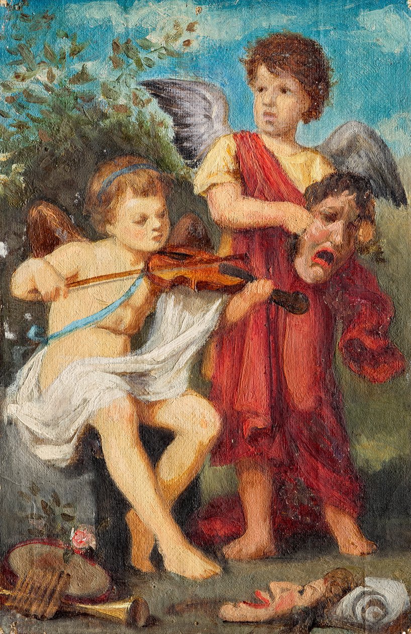 Hudebník putti s maskami od Franz von Matsch