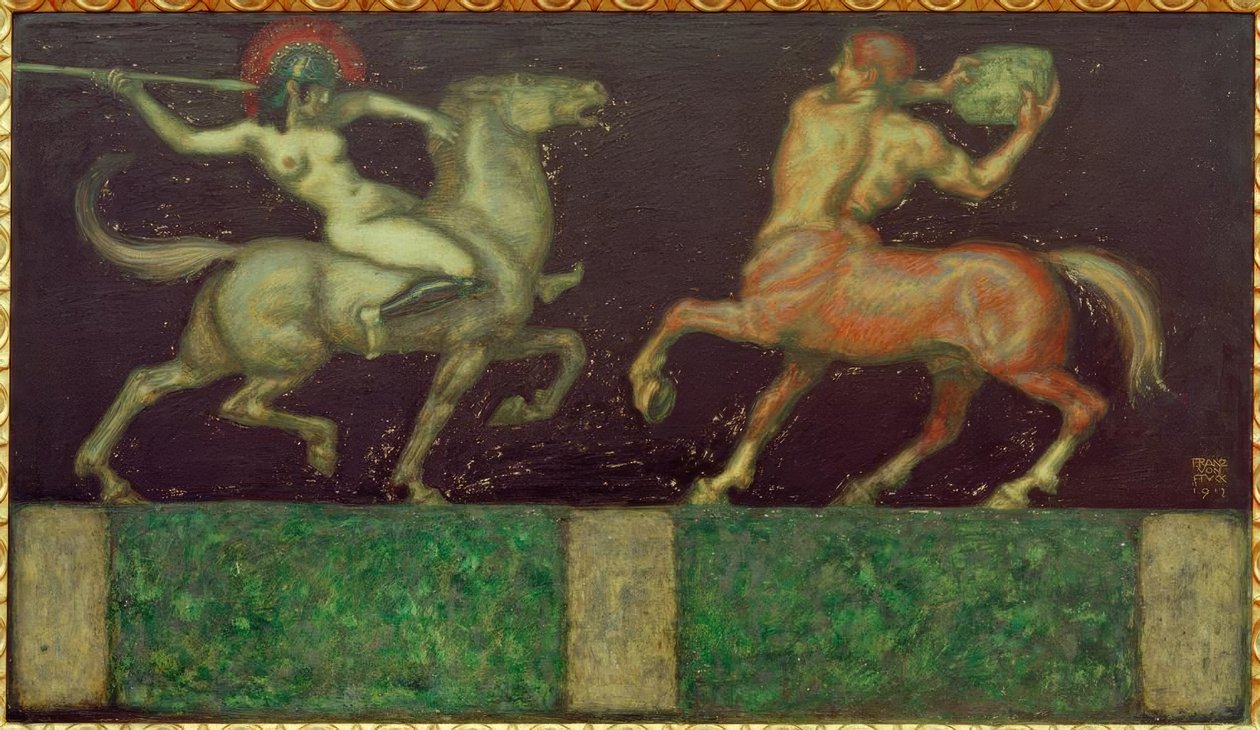 Amazon a Kentaur od Franz von Stuck