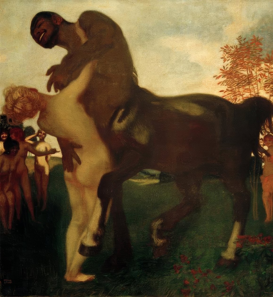 Kentaur a nymfa od Franz von Stuck
