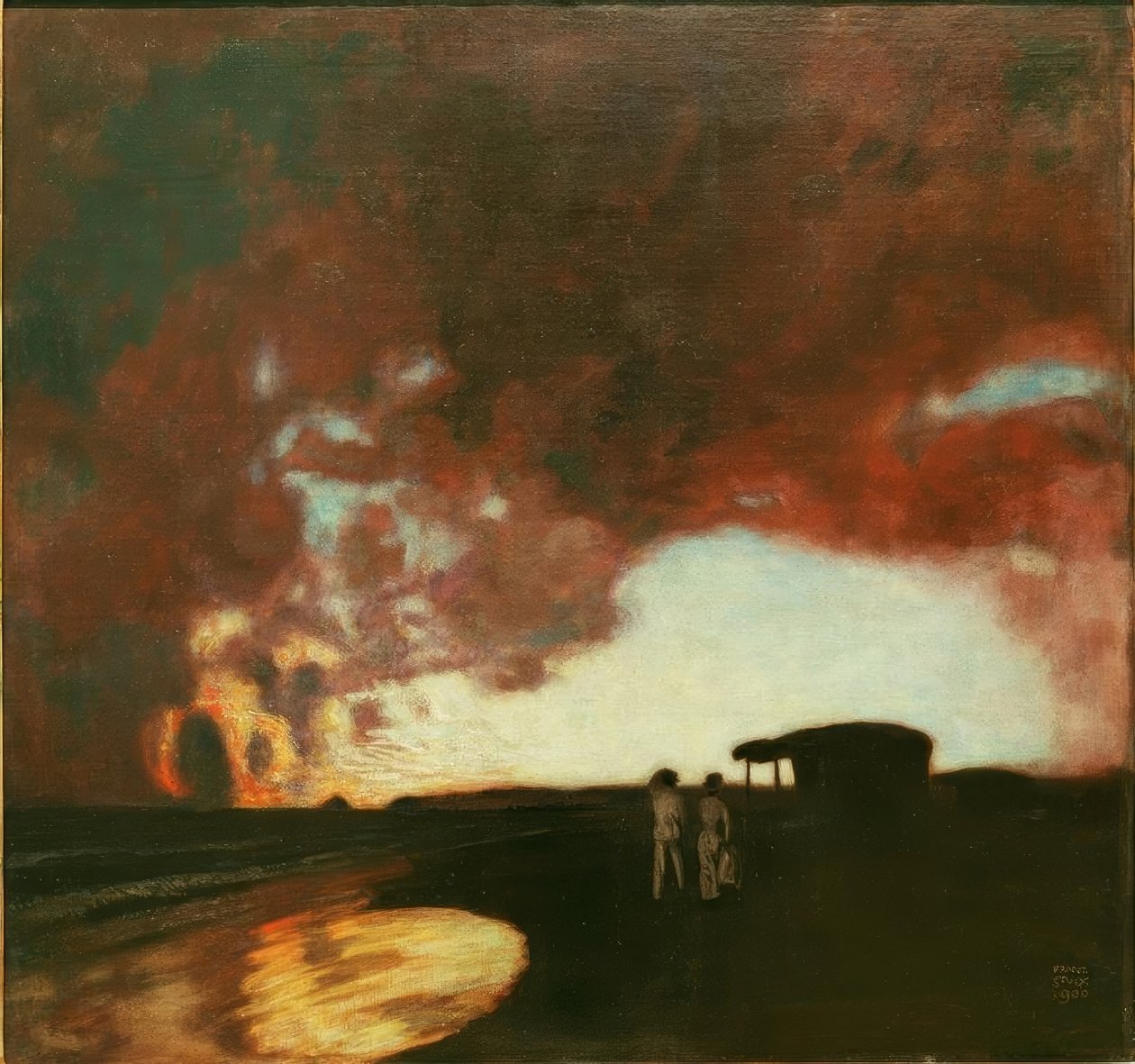 Západ slunce u moře od Franz von Stuck