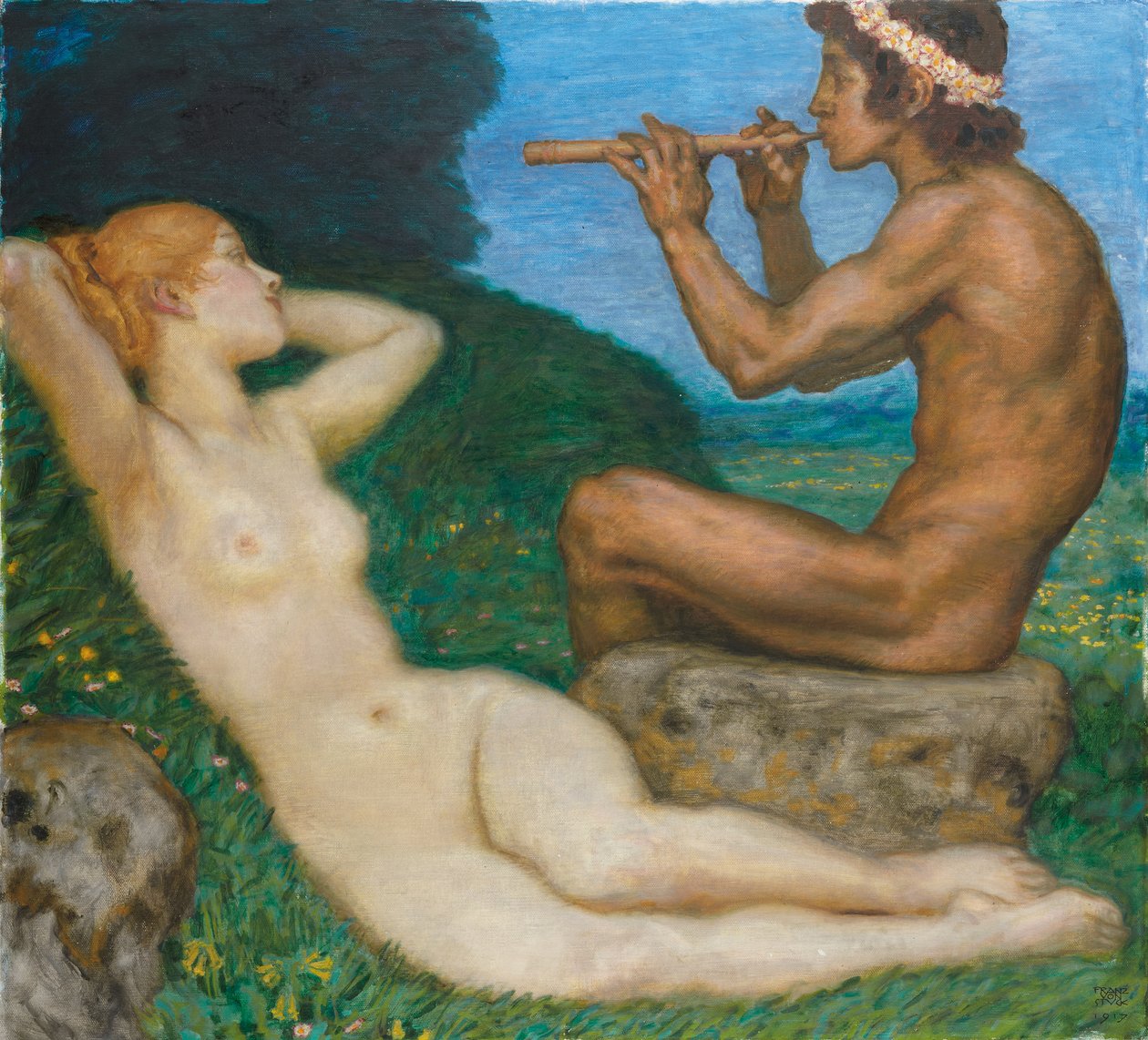 Jarní láska; Jaro lásky, 1917 od Franz von Stuck