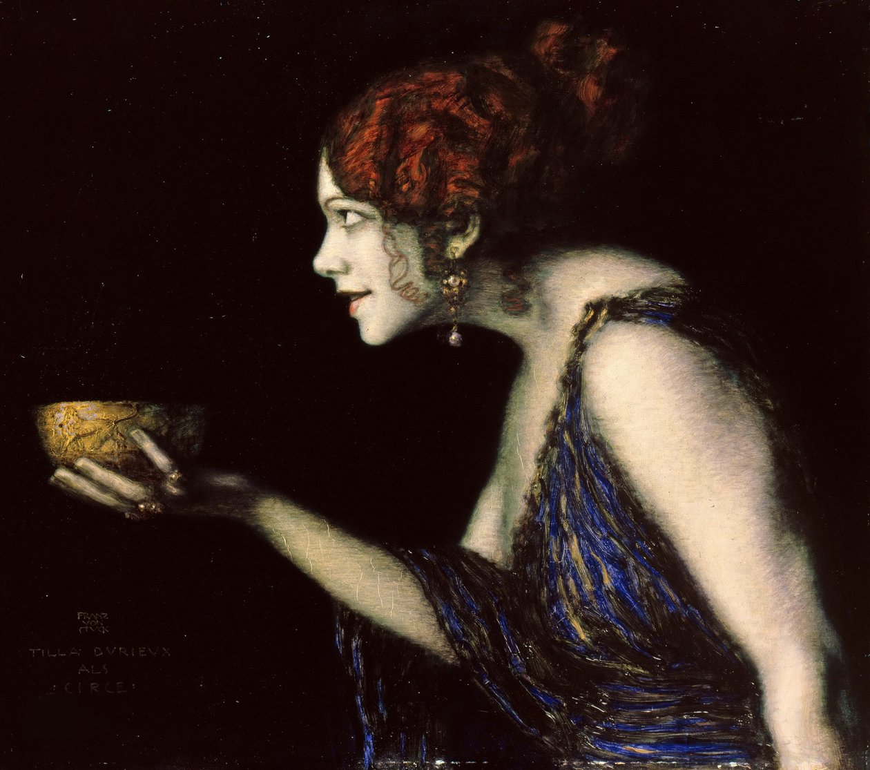 Tilla Durieux 1880-1971 jako Circe, kolem roku 1913. od Franz von Stuck