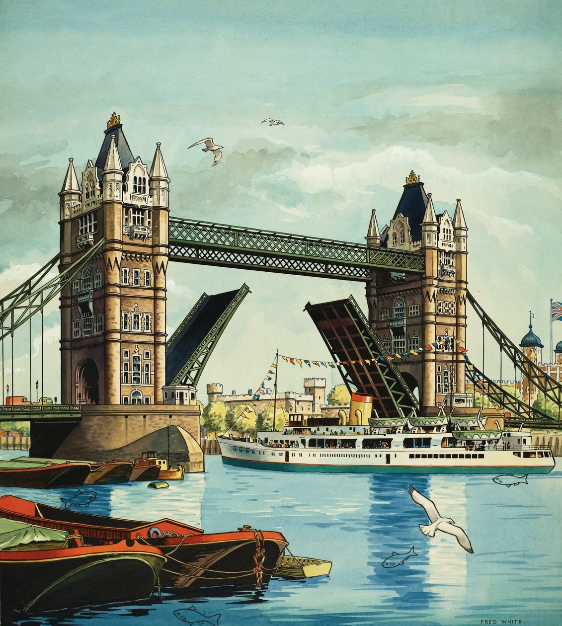 Tower Bridge se skrytými rybami od Fred White