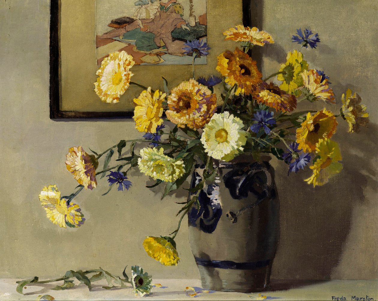 Marigolds, cca 1920 (olej na plátně) od Freda Marston