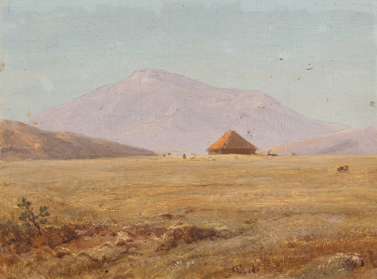 Ekvádor, horská plošina s chatou od Frederic Edwin Church