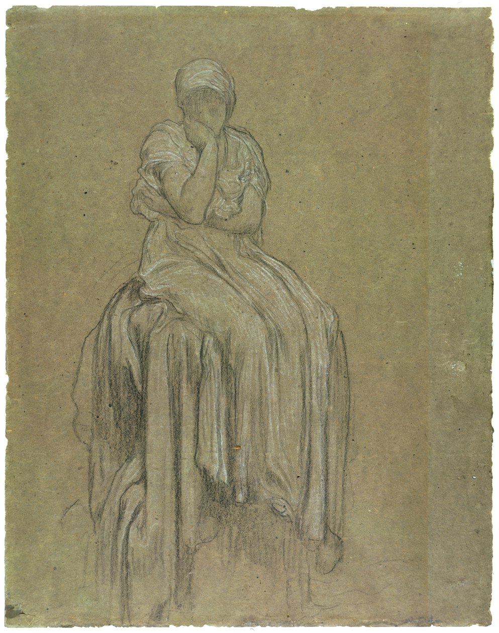 Study for Solitude, c.1890 (křída na papíře) od Frederic Leighton