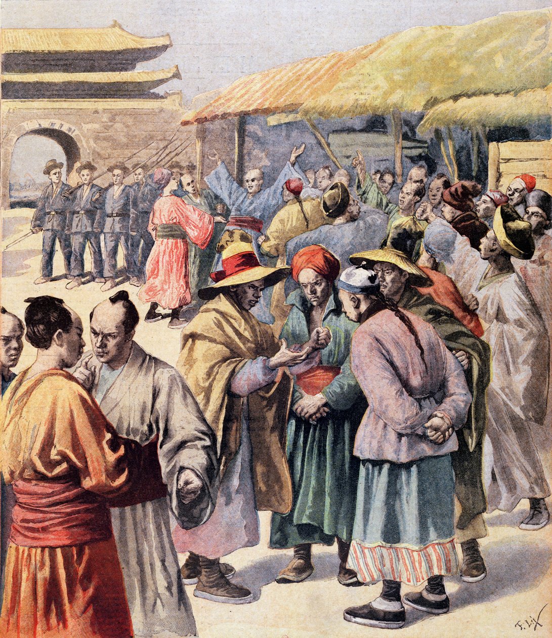 Nepokoje v Soulu, obálka listu "Le Petit Journal", 13. srpna 1894 od Frederic Theodore Lix