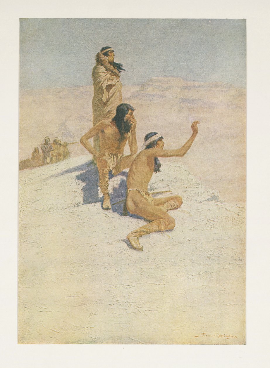 Cabeza de Vaca v poušti z Colliers Weekly, pub.1906 od Frederic Remington