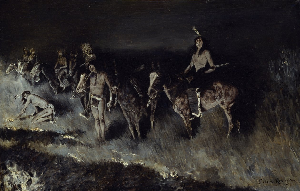 The Grass Fire (Backfiring), 1908 od Frederic Remington