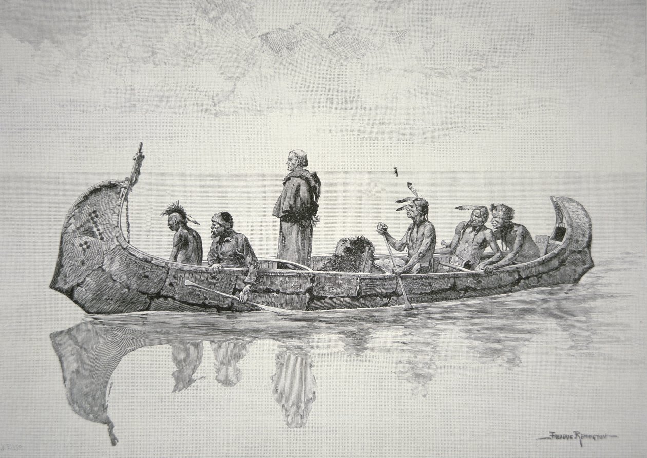 Misionář (litho) od Frederic (after) Remington