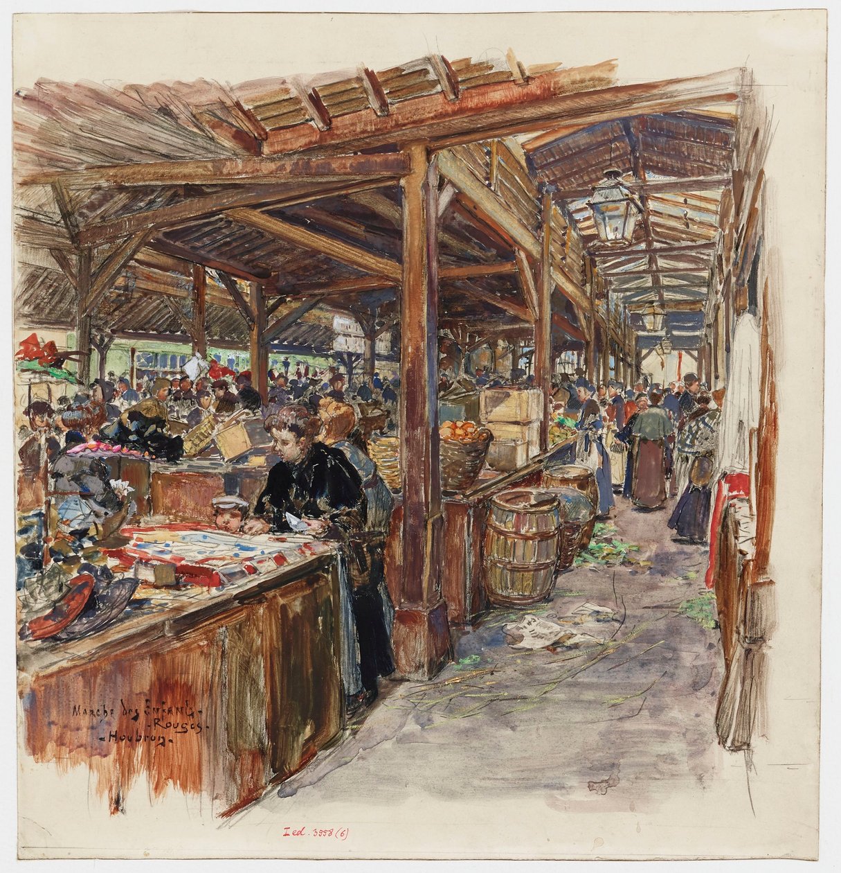 Uvnitř Marché des Enfants-Rouges od Frederic Anatole Houbron
