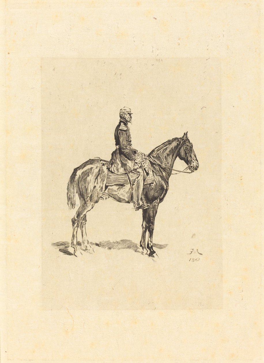 Jezdec od Frederic Auguste La Guillermie after Jean Louis Ernest Meissonier