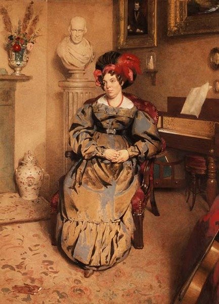 Portrét sedící dámy (akvarel) od Frederic Cruikshank