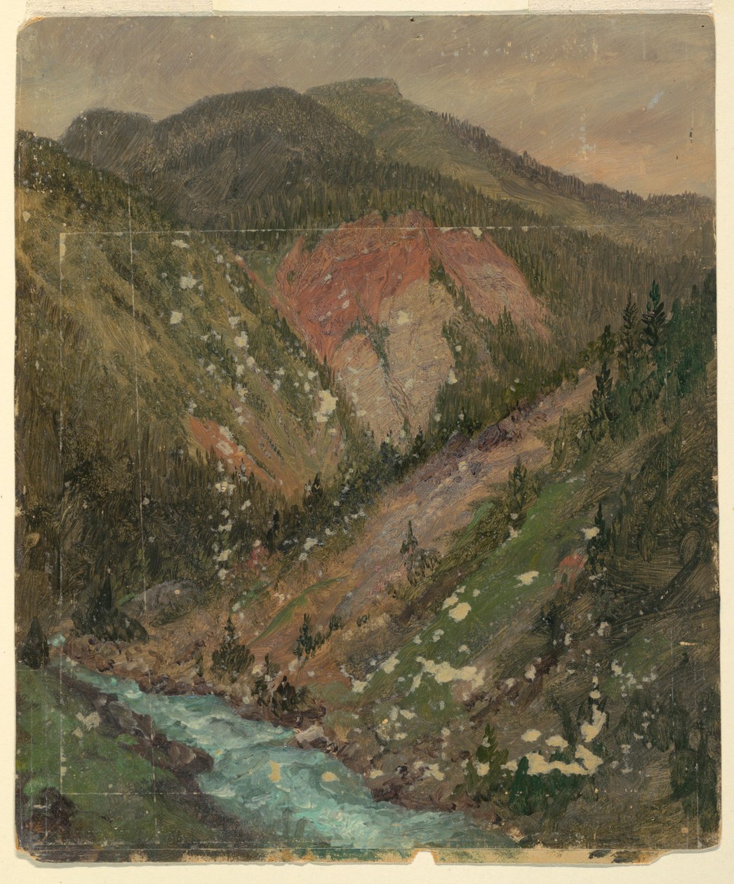Alpská krajina (Bavorsko nebo Švýcarsko) od Frederic Edwin Church