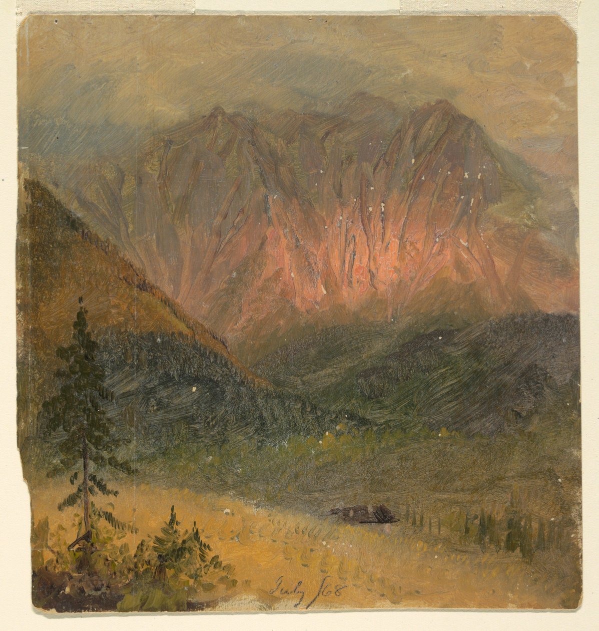 Alpská studie západu slunce od Frederic Edwin Church