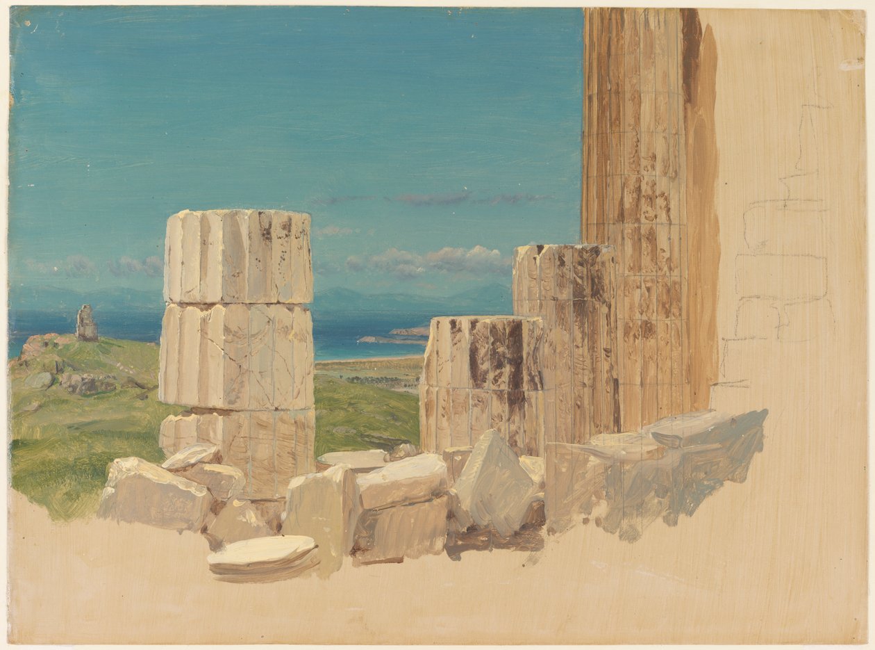 Rozbité sloupy, pohled z Parthenonu od Frederic Edwin Church