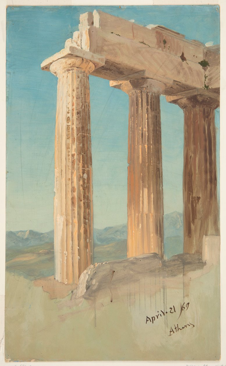 Sloupce Parthenonu, Athény od Frederic Edwin Church