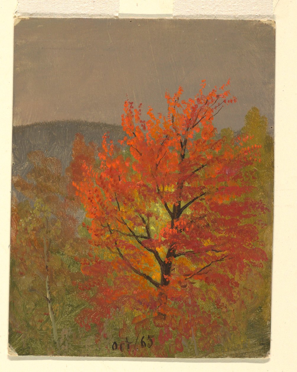 Kresba, Podzimní krajina (Vermont), 1865-70 od Frederic Edwin Church