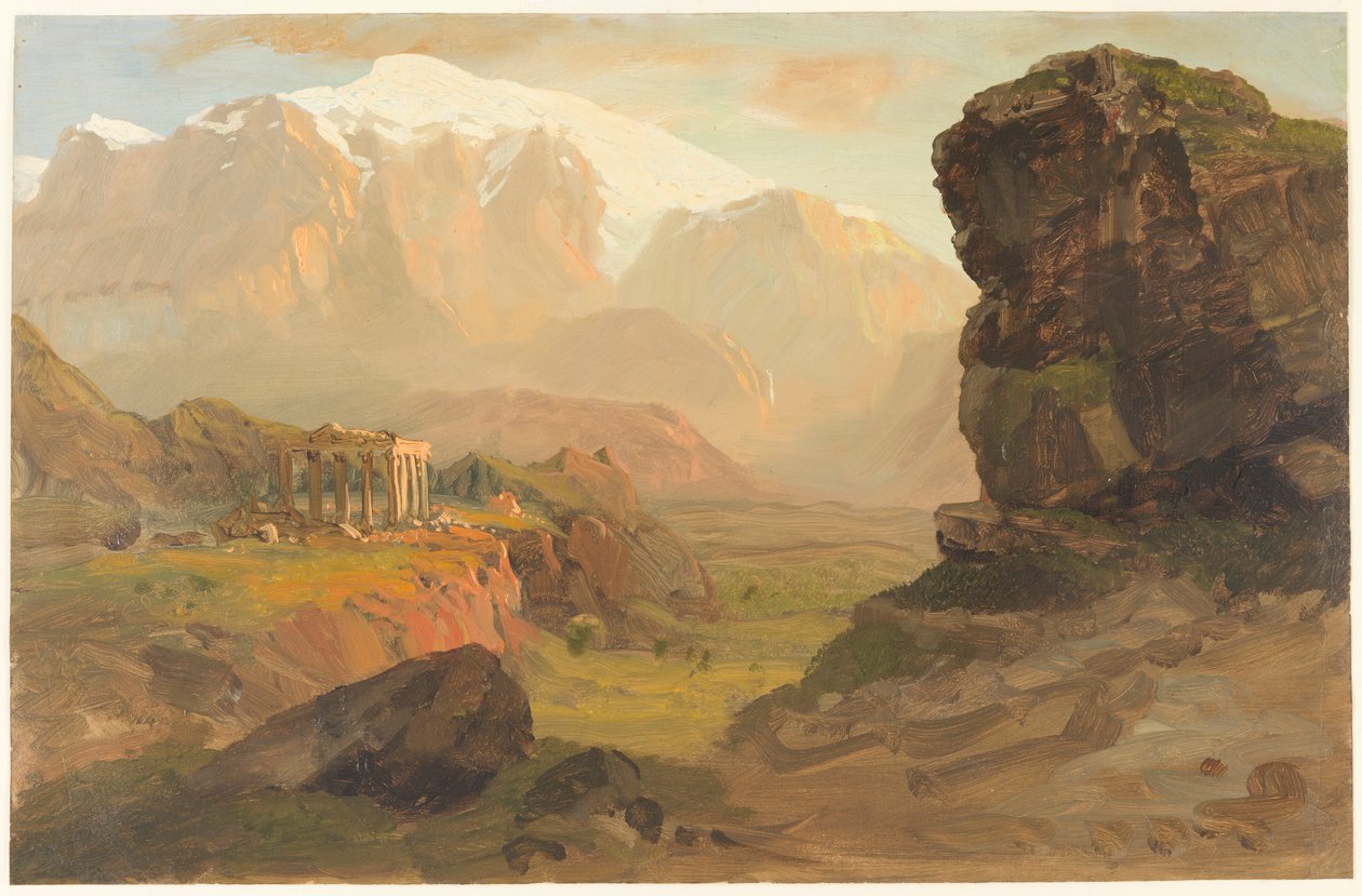 Kresba, Bashan Fantasy, duben 1869 od Frederic Edwin Church