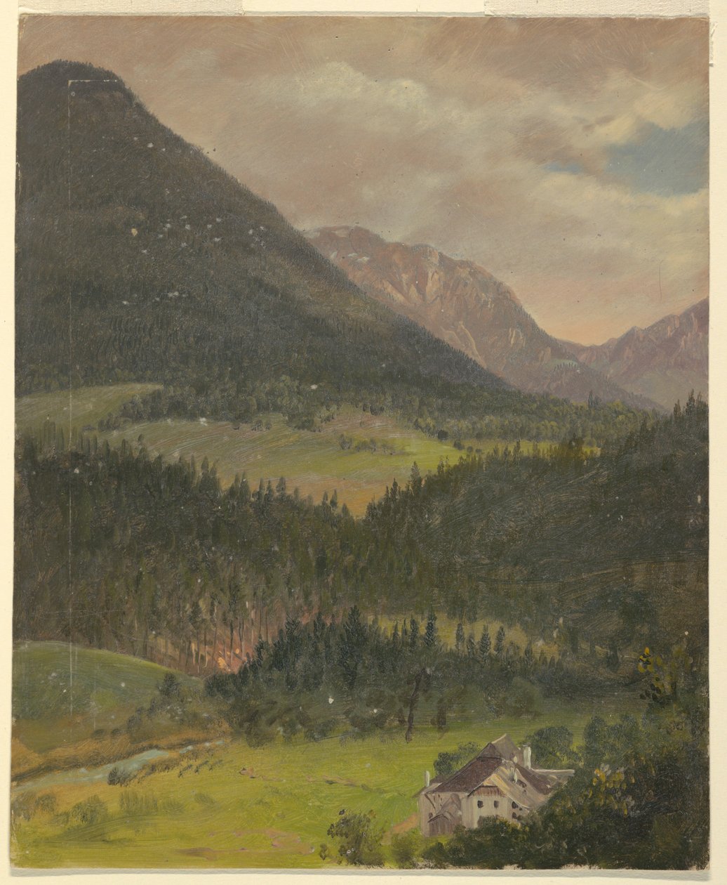 Kresba, krajina bavorských Alp, 1868 od Frederic Edwin Church