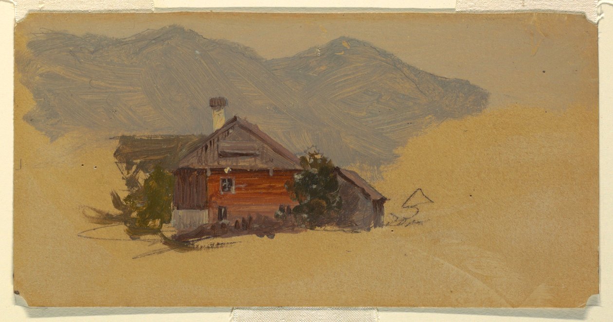 Kresba, Berchtesgaden, selský dům, 1868 od Frederic Edwin Church