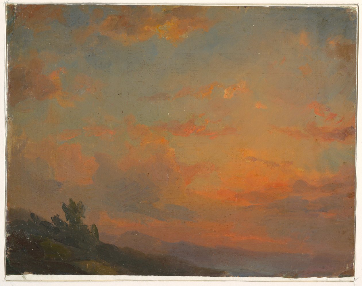 Kresba, Studie mraků, západ slunce, 1850-60 od Frederic Edwin Church