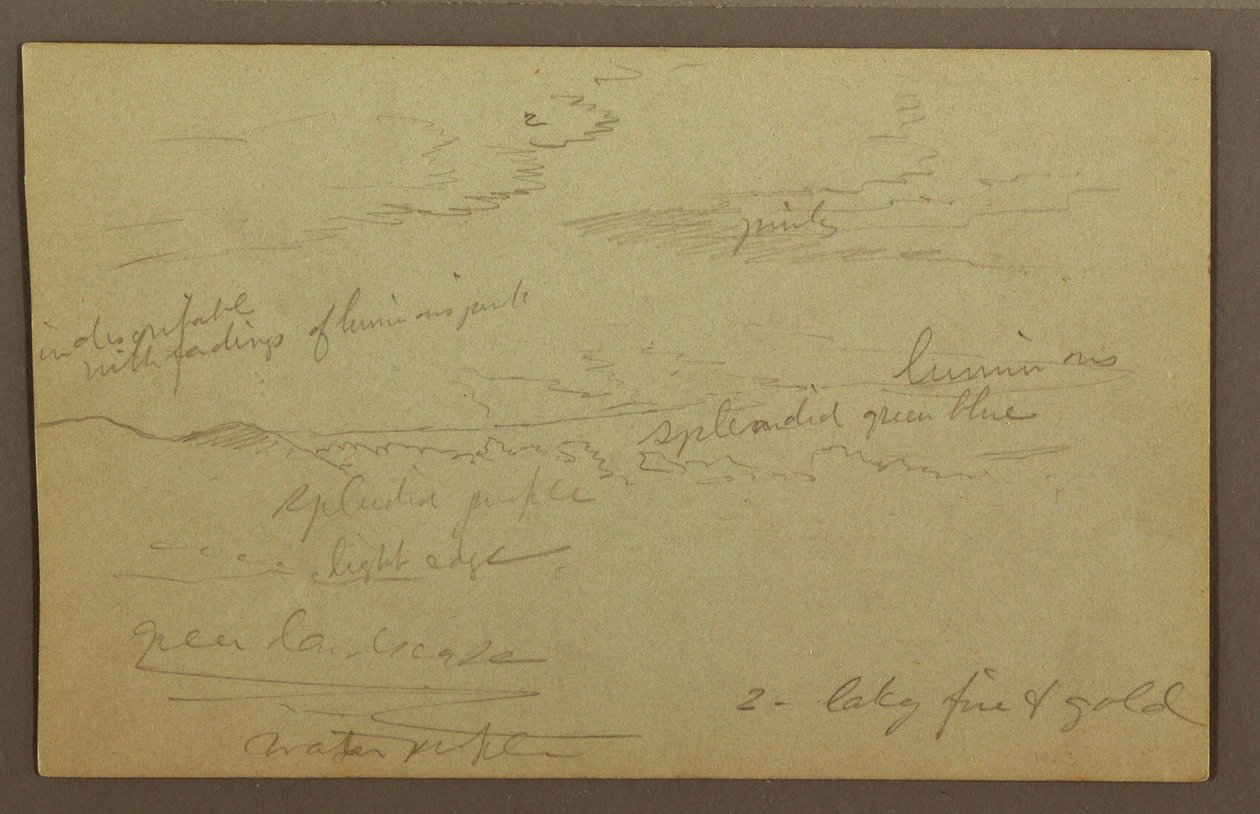 Kresba, Oblačná obloha, pravděpodobně 60. léta 19. století od Frederic Edwin Church