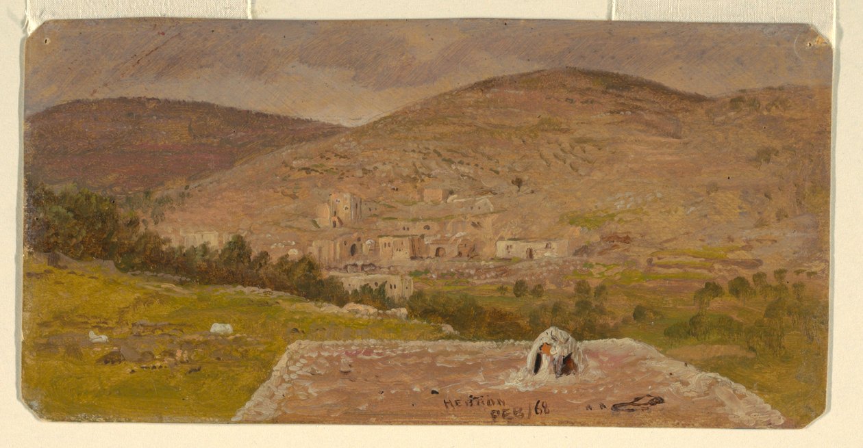 Kresba, Hebron, celkový pohled, únor 1868 od Frederic Edwin Church