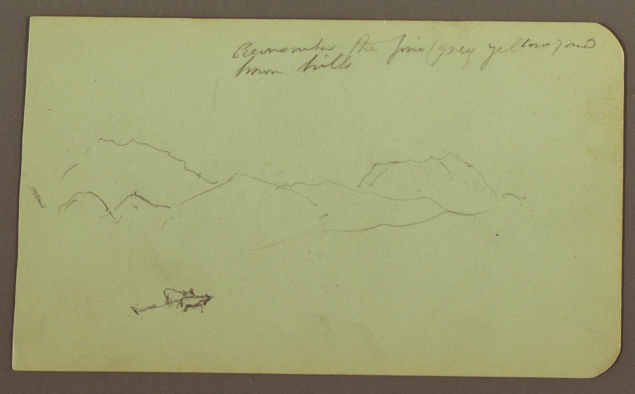 Kresba, kopce, dobytek; Verso: krajina, 1883 od Frederic Edwin Church