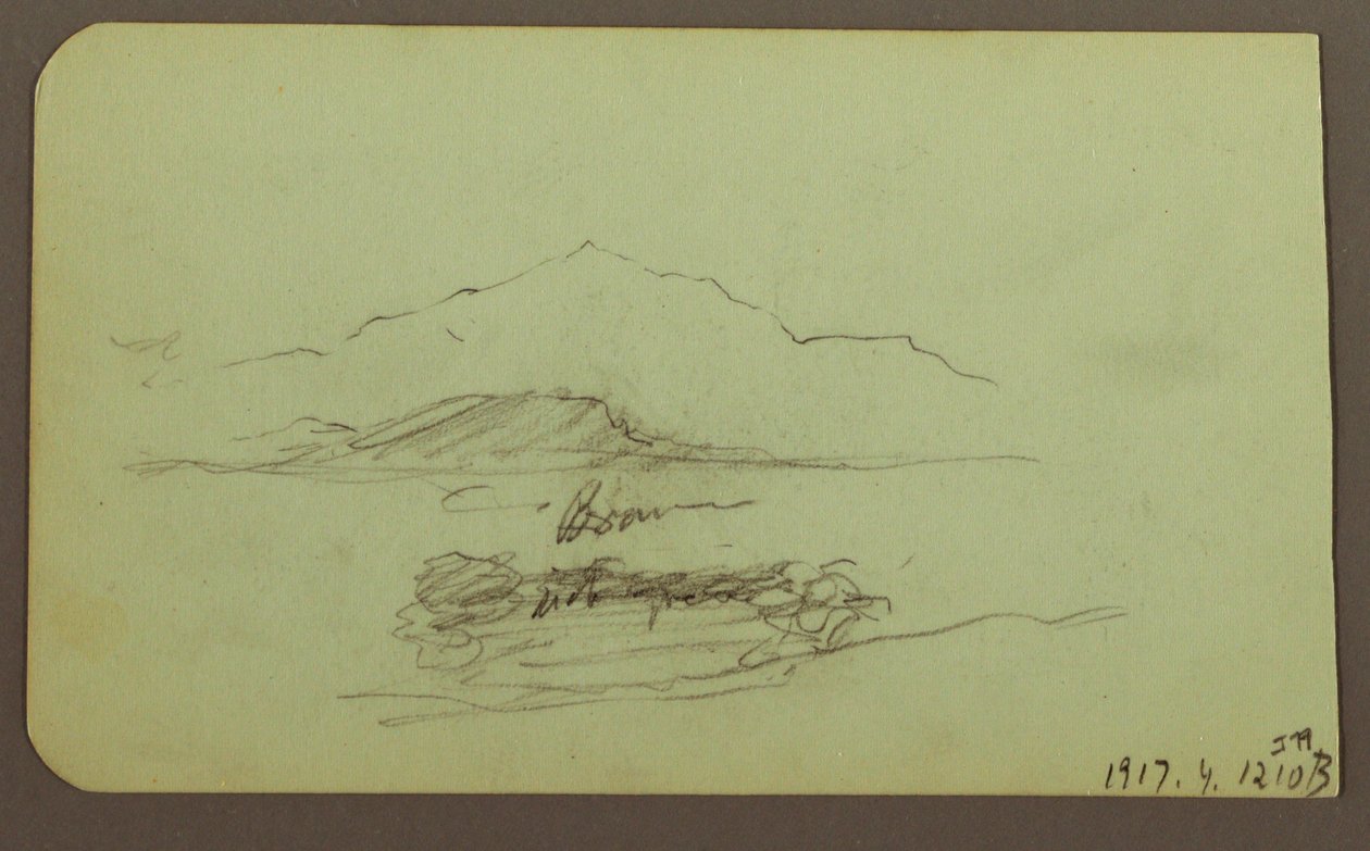 Kresba, kopce, dobytek; Verso: krajina, 1883 od Frederic Edwin Church