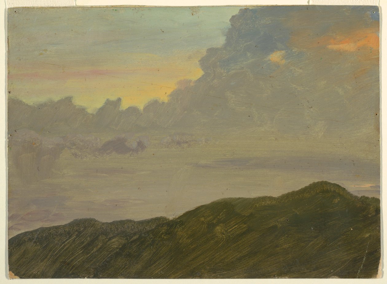 Kresba, Vrchol kopce a mraky, 1865-66 od Frederic Edwin Church