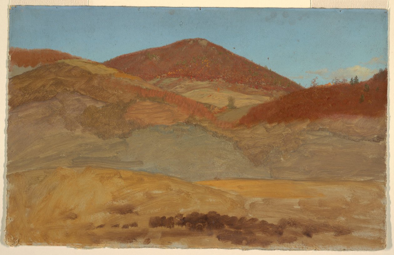 Kresba, Kopcovitá krajina, podzim, 1870-80 od Frederic Edwin Church