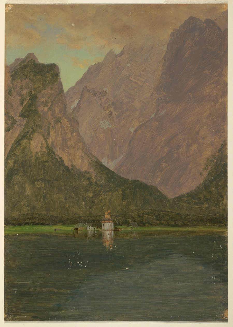 Kresba, Koenigsee, u Berchtesgadenu, Bavorsko, 1868 od Frederic Edwin Church
