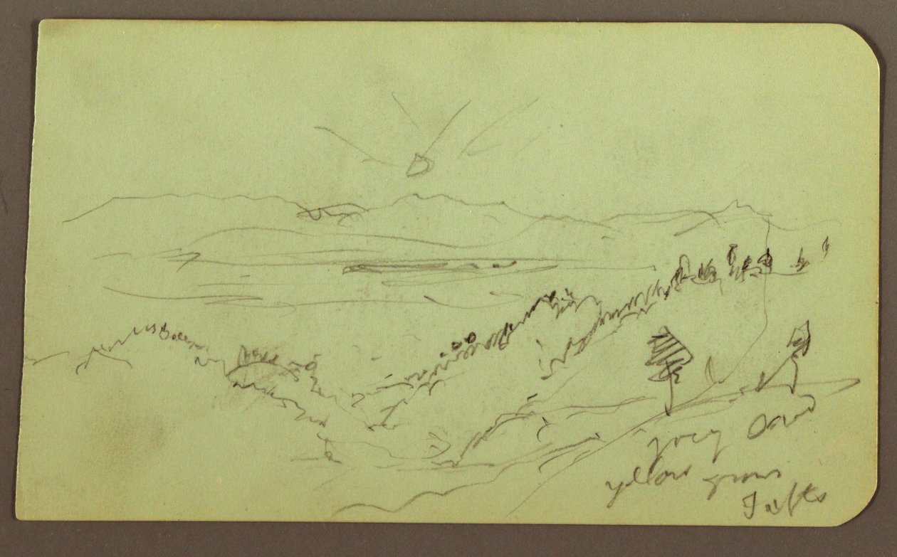 Kresba, krajina; Verso: Postava, krajina, 1883 od Frederic Edwin Church