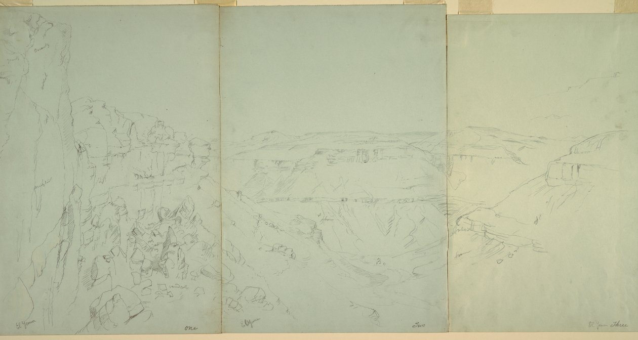 Kresba, Krajina v El Yemanu, 1868 od Frederic Edwin Church