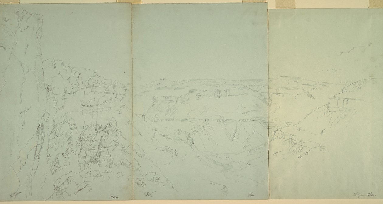 Kresba, Krajina v El Yemanu, 1868 od Frederic Edwin Church