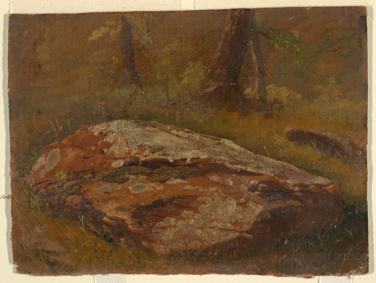 Kresba, Mossy Rock, srpen 1845 od Frederic Edwin Church