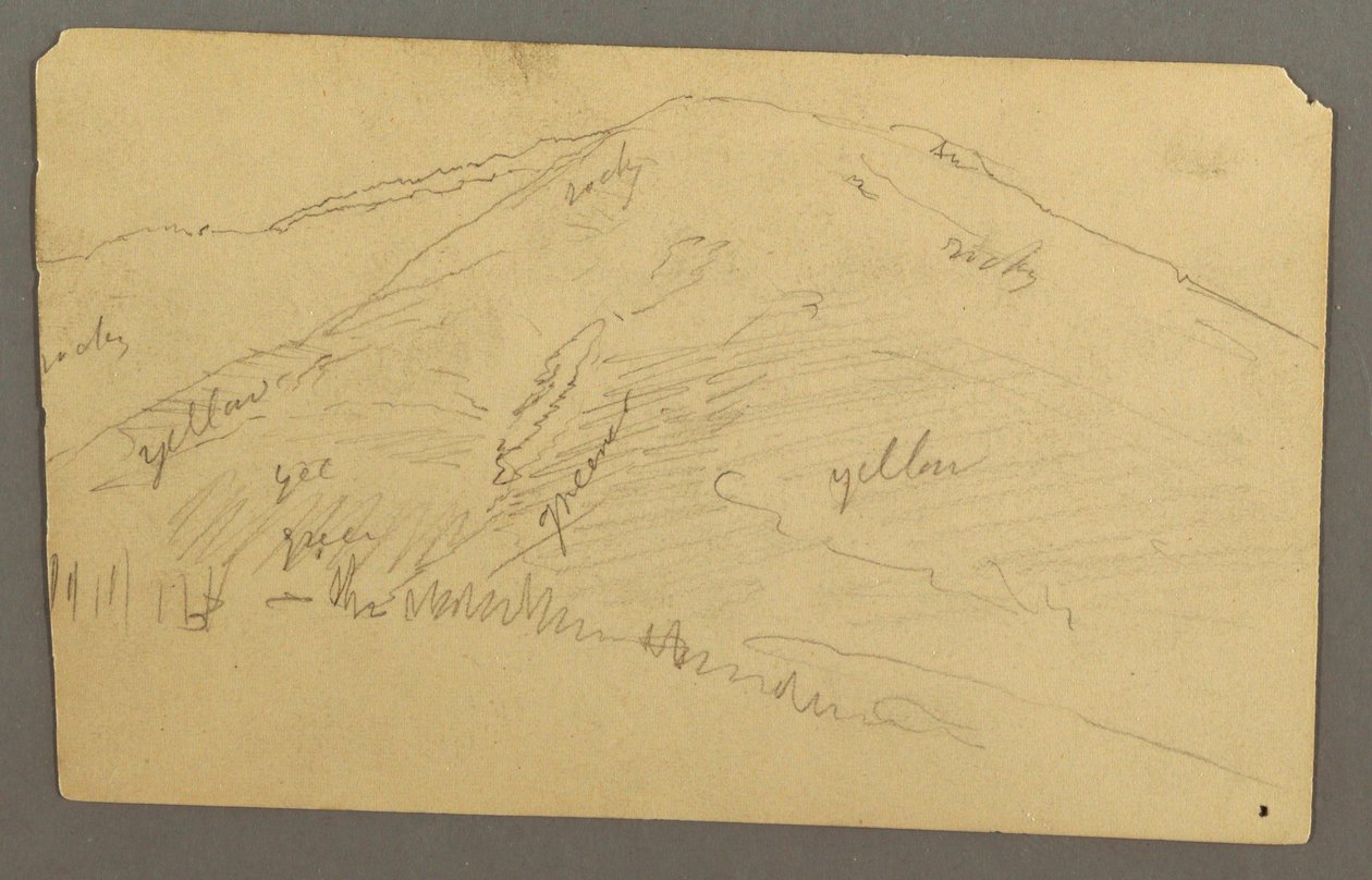 Kresba, vrchol hory, 1877 od Frederic Edwin Church