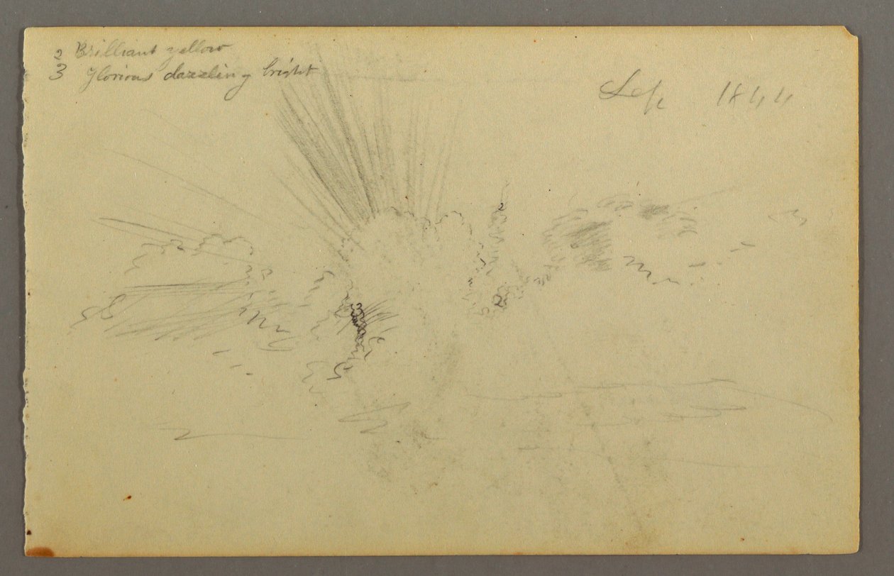 Kresba, Slunce za mraky, 1844 od Frederic Edwin Church