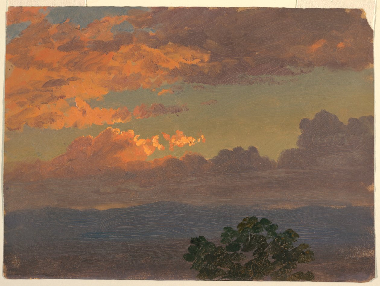 Kresba, západ slunce, 1865 od Frederic Edwin Church