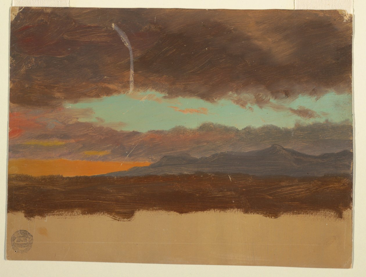 Kresba, Západ slunce nad Hudson Valley, 1865-75 od Frederic Edwin Church