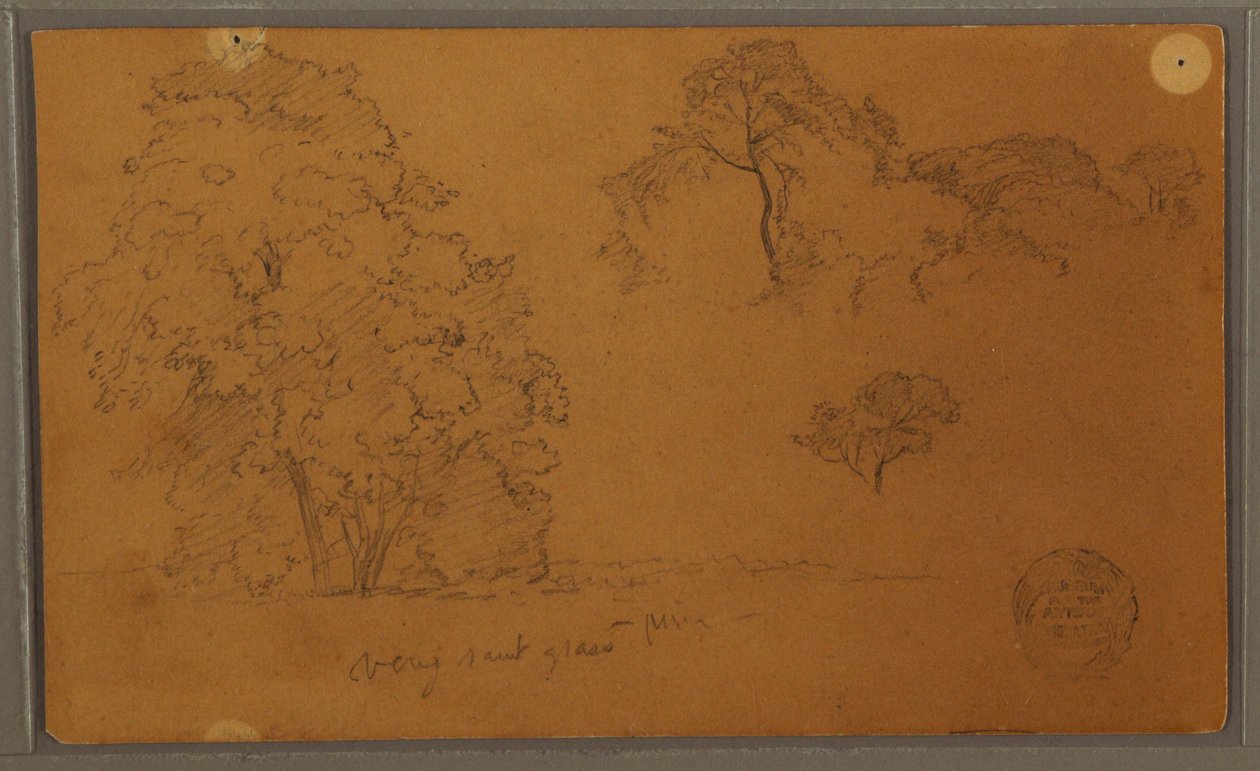 Kresba, Stromy, 1857 od Frederic Edwin Church