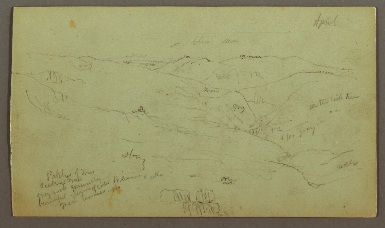 Kresba, Valley, duben, pravděpodobně 1868 od Frederic Edwin Church