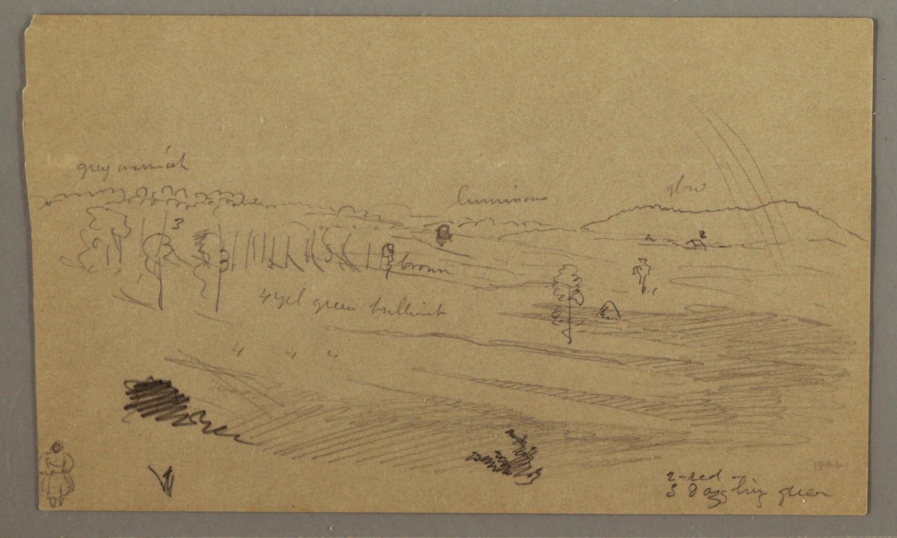 Kresba, Valley, duha, pravděpodobně 1865-66 od Frederic Edwin Church
