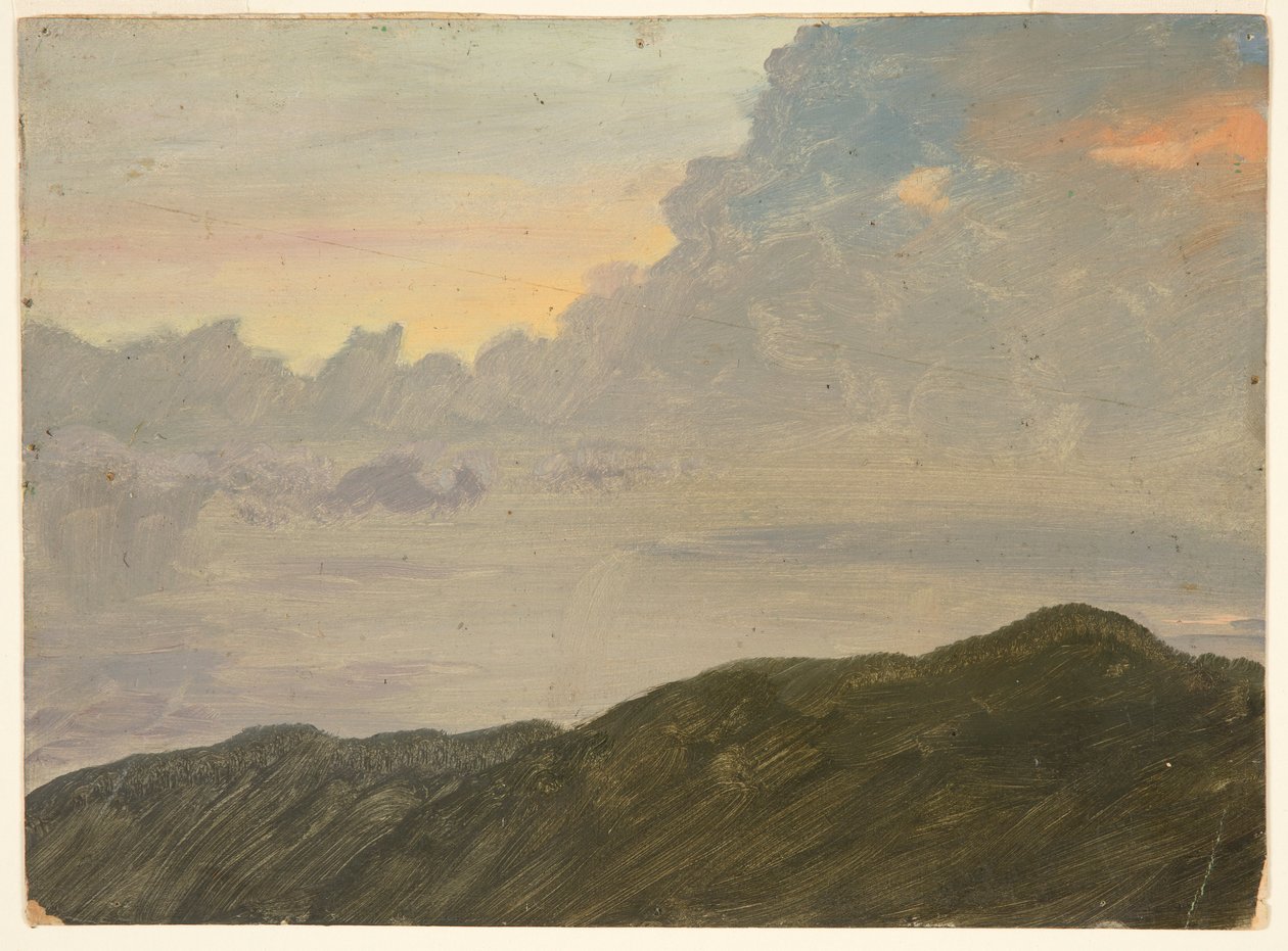 Hilltop a mraky od Frederic Edwin Church