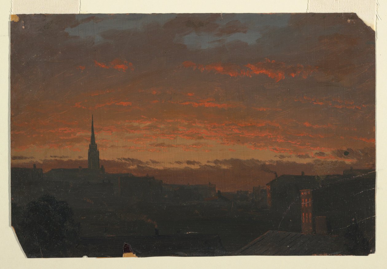 Západ slunce v Hudsonu, New York od Frederic Edwin Church