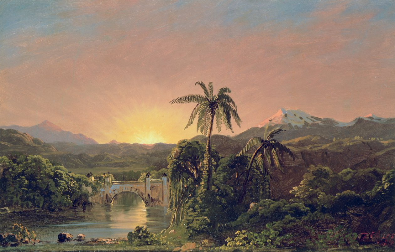 Západ slunce v Ekvádoru od Frederic Edwin Church