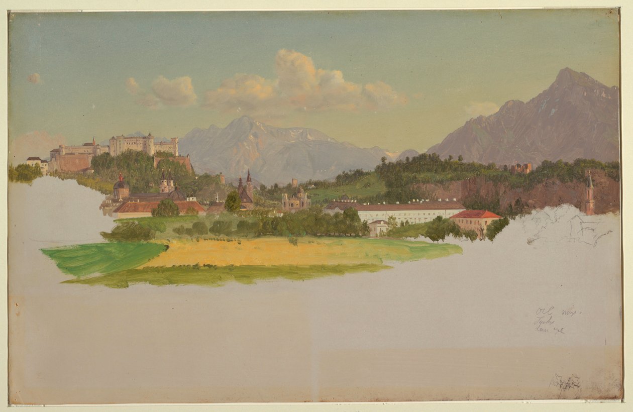 Pohled na Salzburg od Frederic Edwin Church