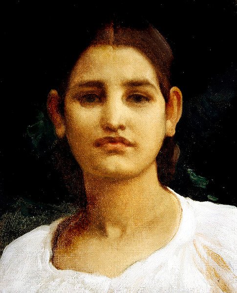 Hlava dívky (olej na plátně) od Frederic Leighton