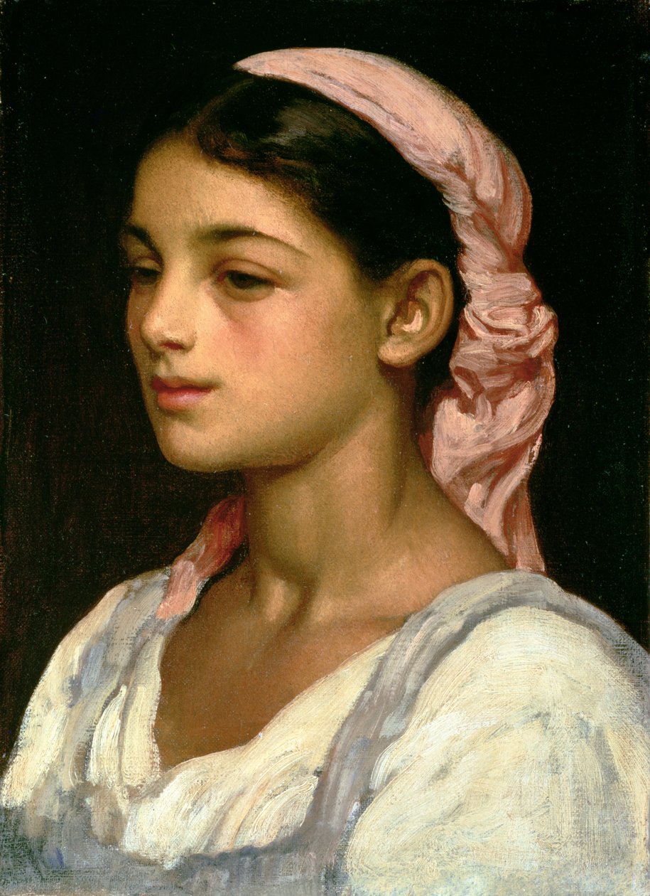 Hlava italské dívky od Frederic Leighton